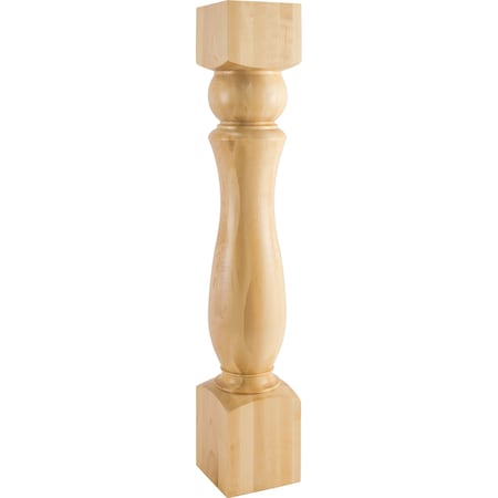 Hardware Resources 6" Wx6"Dx35-1/2"H Hard Maple Sphere Turned Post P81-6-HMP